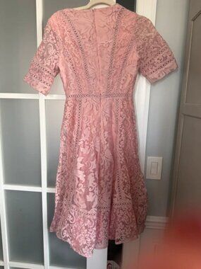 Pink Lace lined semi formal dress